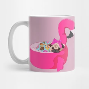 Cute Pug And Flamingo Mug